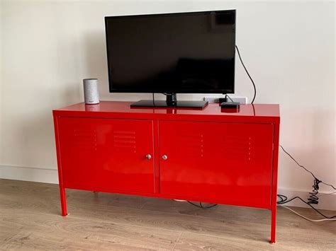 steel red cabinet|ikea red cabinet tv stand.